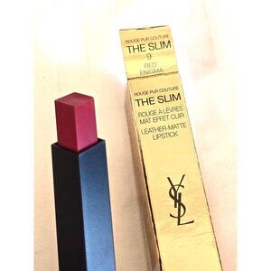 YSL The Slim 9 Red Enigma Lipstick Leather Matte Rouge Pur Couture MU2
